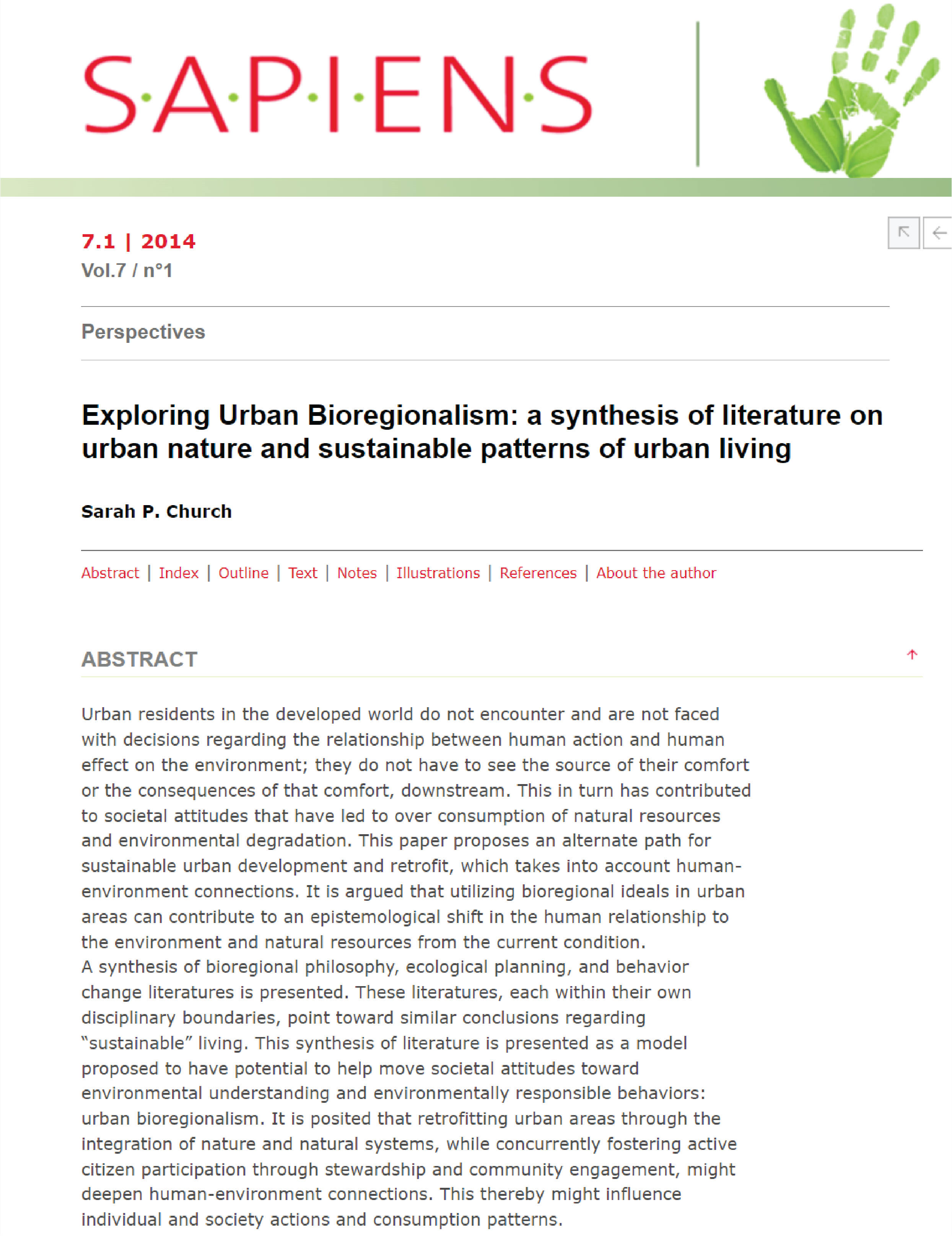 Exploring Urban Bioregionalism